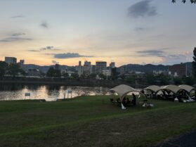 広島ワイン会　BBQ夕陽